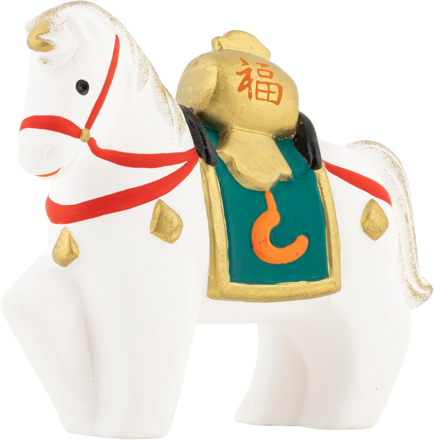 2026年 干支 置物 正月飾り 小槌乗せ 福午 開運 馬 うま 白馬 打ち出の